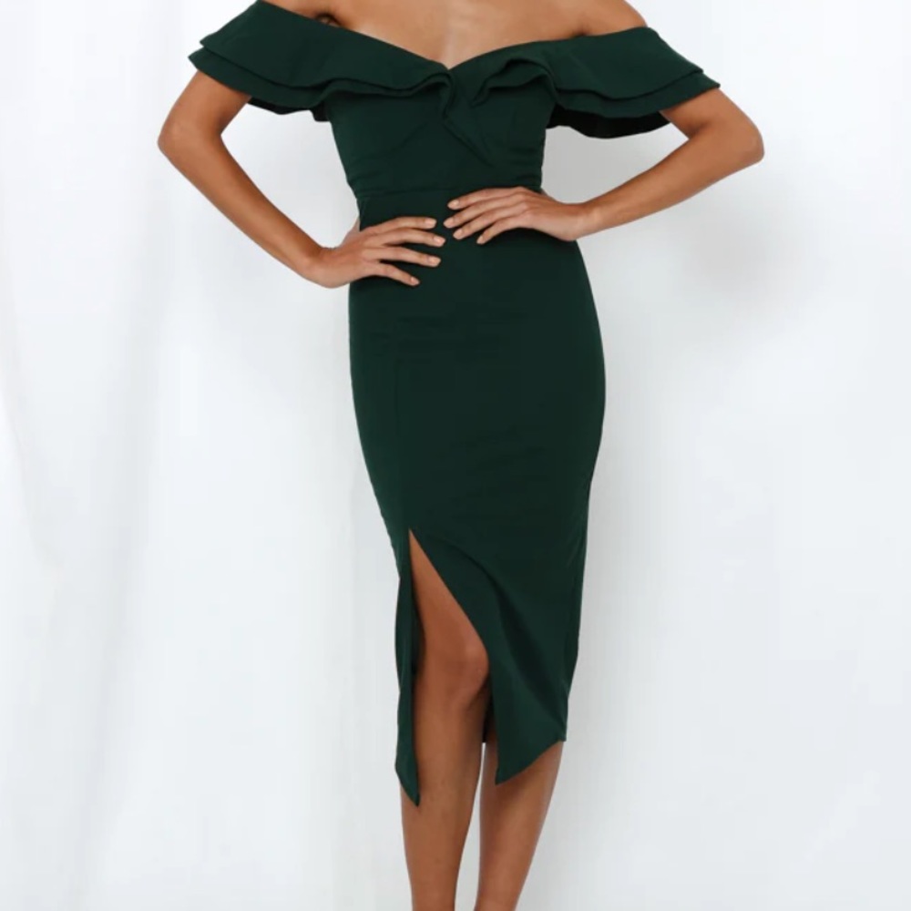 Tokyo Rose Midi Dress Green